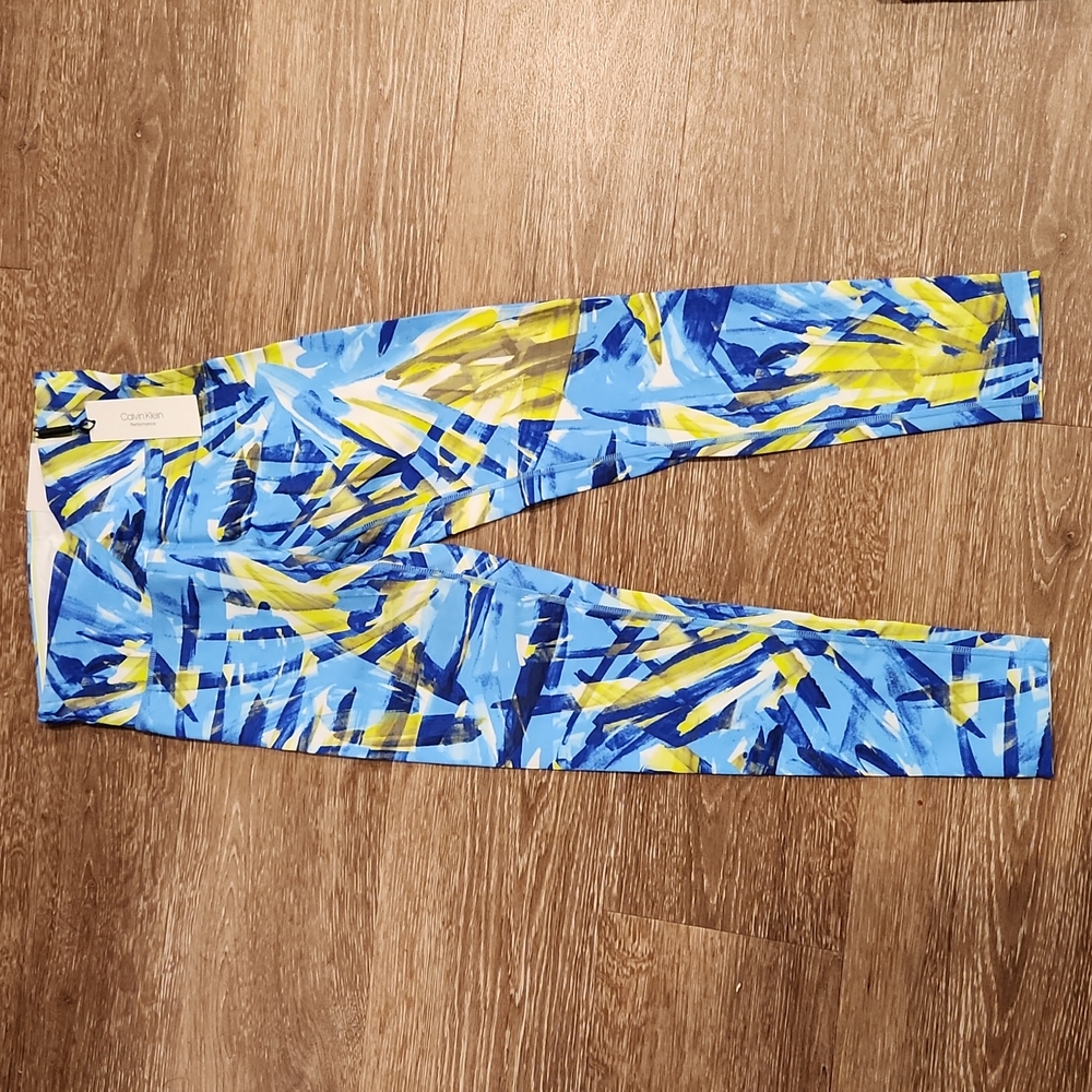 Calvin Klein High Waist Leggings Blue & Green